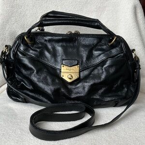 Yves Saint Laurent Black patent Leather hand/ crossbody Bag with Gold Lock